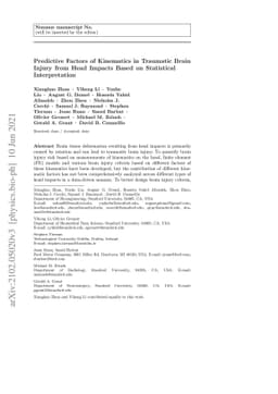 Predictive Factors of Kinematics in Traumatic Brain Injury from Head
  Impacts Based on Statistical Interpretation