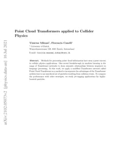 Point Cloud Transformers applied to Collider Physics