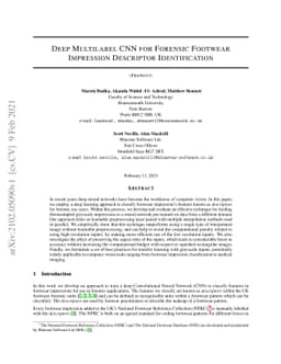Deep Multilabel CNN for Forensic Footwear Impression Descriptor
  Identification
