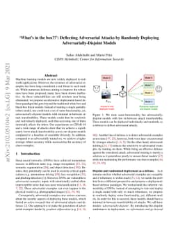 "What's in the box?!": Deflecting Adversarial Attacks by Randomly
  Deploying Adversarially-Disjoint Models