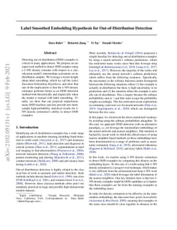 Label Smoothed Embedding Hypothesis for Out-of-Distribution Detection