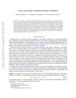 Local and Global Uniform Convexity Conditions