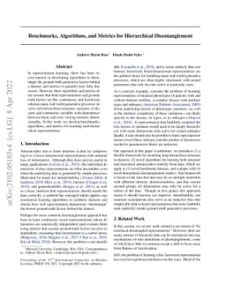 Benchmarks, Algorithms, and Metrics for Hierarchical Disentanglement