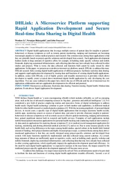 DHLink: A Microservice Platform supporting Rapid Application Development
  and Secure Real-time Data Sharing in Digital Health