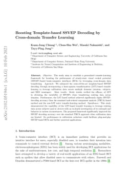 Boosting Template-based SSVEP Decoding by Cross-domain Transfer Learning