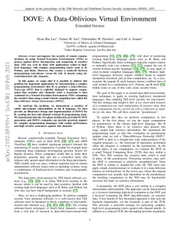 DOVE: A Data-Oblivious Virtual Environment