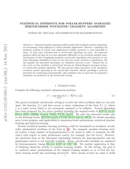 Statistical Inference for Polyak-Ruppert Averaged Zeroth-order
  Stochastic Gradient Algorithm