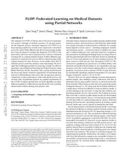 FLOP: Federated Learning on Medical Datasets using Partial Networks