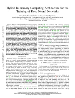 Hybrid In-memory Computing Architecture for the Training of Deep Neural
  Networks