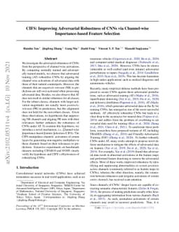 CIFS: Improving Adversarial Robustness of CNNs via Channel-wise
  Importance-based Feature Selection
