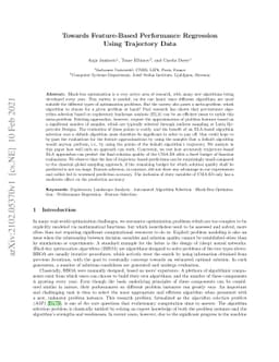 Towards Feature-Based Performance Regression Using Trajectory Data