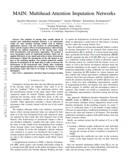 MAIN: Multihead-Attention Imputation Networks