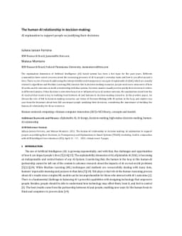 The human-AI relationship in decision-making: AI explanation to support
  people on justifying their decisions