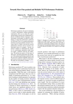 Towards More Fine-grained and Reliable NLP Performance Prediction