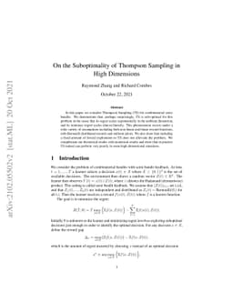 On the Suboptimality of Thompson Sampling in High Dimensions