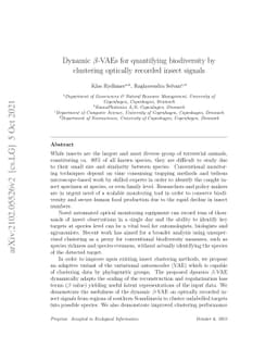 Dynamic $β$-VAEs for quantifying biodiversity by clustering
  optically recorded insect signals