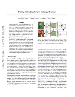 Training Vision Transformers for Image Retrieval