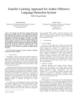 Transfer Learning Approach for Arabic Offensive Language Detection
  System -- BERT-Based Model