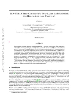 SCA-Net: A Self-Correcting Two-Layer Autoencoder for Hyper-spectral
  Unmixing