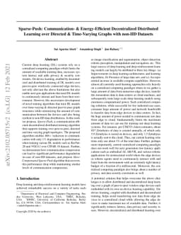 Sparse-Push: Communication- & Energy-Efficient Decentralized Distributed
  Learning over Directed & Time-Varying Graphs with non-IID Datasets