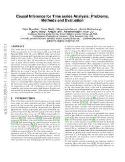 Causal Inference for Time series Analysis: Problems, Methods and
  Evaluation