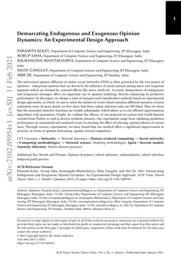 Demarcating Endogenous and Exogenous Opinion Dynamics: An Experimental
  Design Approach