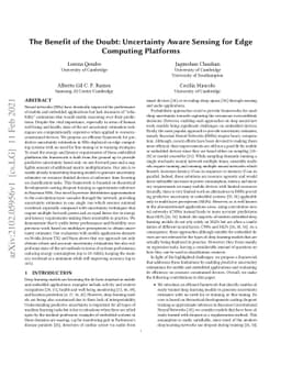 The Benefit of the Doubt: Uncertainty Aware Sensing for Edge Computing
  Platforms