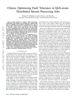 Chiron: Optimizing Fault Tolerance in QoS-aware Distributed Stream
  Processing Jobs