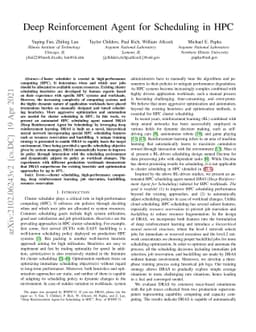 Deep Reinforcement Agent for Scheduling in HPC