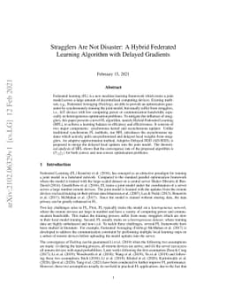 Stragglers Are Not Disaster: A Hybrid Federated Learning Algorithm with
  Delayed Gradients