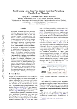 Bootstrapping Large-Scale Fine-Grained Contextual Advertising Classifier
  from Wikipedia