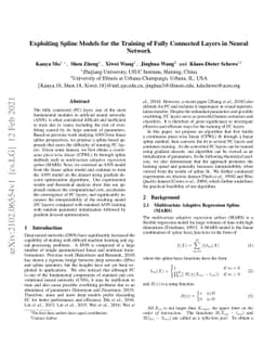 Exploiting Spline Models for the Training of Fully Connected Layers in
  Neural Network