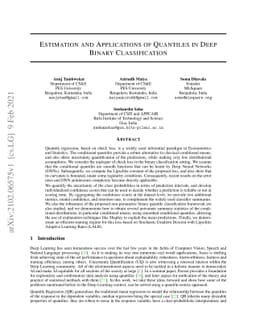 Estimation and Applications of Quantiles in Deep Binary Classification
