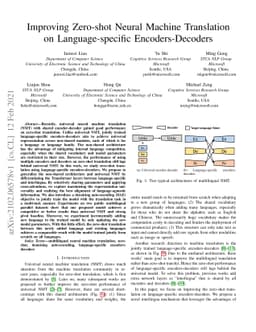 Improving Zero-shot Neural Machine Translation on Language-specific
  Encoders-Decoders