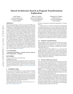 Neural Architecture Search as Program Transformation Exploration