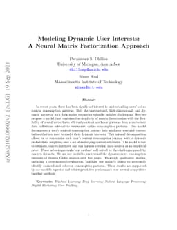 Modeling Dynamic User Interests: A Neural Matrix Factorization Approach
