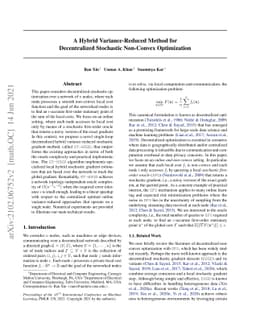 A Hybrid Variance-Reduced Method for Decentralized Stochastic Non-Convex
  Optimization