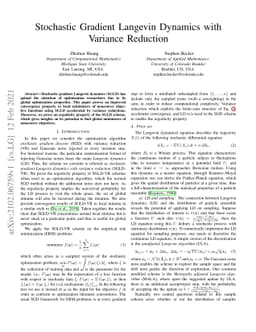 Stochastic Gradient Langevin Dynamics with Variance Reduction