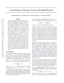 Newton Method over Networks is Fast up to the Statistical Precision