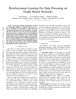 Reinforcement Learning For Data Poisoning on Graph Neural Networks