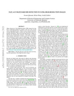 Fast, Accurate Barcode Detection in Ultra High-Resolution Images