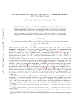 Estimation for change point of discretely observed ergodic diffusion
  processes