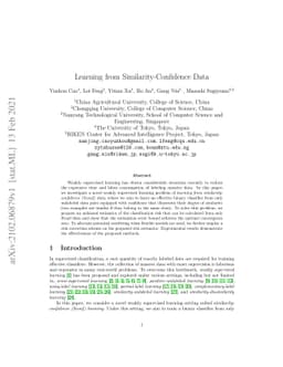 Learning from Similarity-Confidence Data