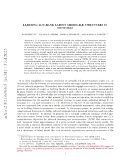 Learning low-rank latent mesoscale structures in networks