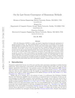 On the Last Iterate Convergence of Momentum Methods