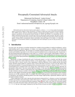 Perceptually Constrained Adversarial Attacks