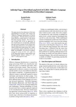 indicnlp@kgp at DravidianLangTech-EACL2021: Offensive Language
  Identification in Dravidian Languages