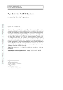 Bayes Factors for Peri-Null Hypotheses