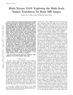 Multi-Texture GAN: Exploring the Multi-Scale Texture Translation for
  Brain MR Images
