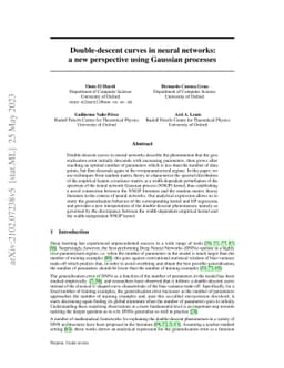 Double-descent curves in neural networks: a new perspective using
  Gaussian processes